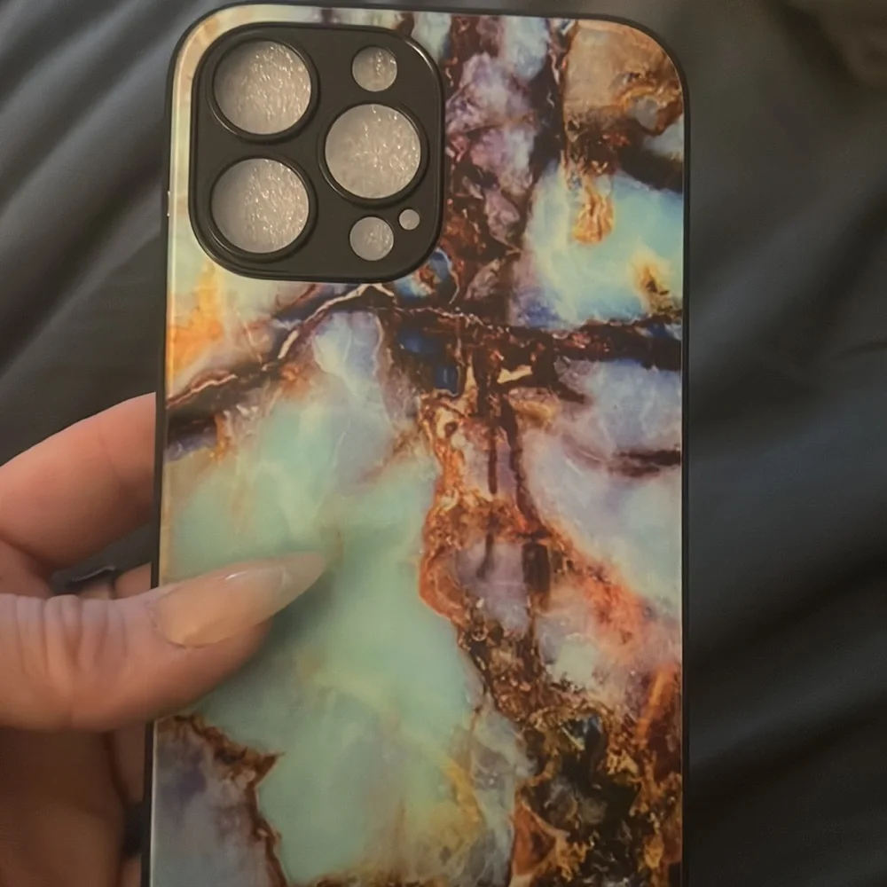 Super glossy and colorful faux stone iPhone case
